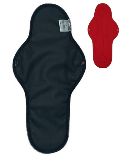 Absorbant menstrual de noapte din material textil pentru femei - NEGRU