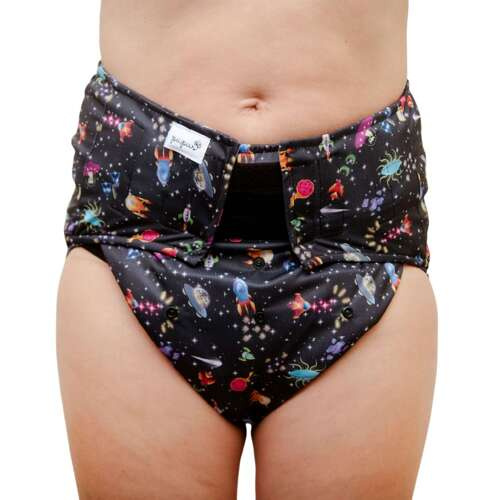 Wiederverwendbare Stoffwindel für Erwachsene mit Saugeinlage - SPACE