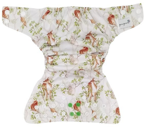 Taschenwindeln, Doppelreihe Druckknöpfe, One Size, Tag im Wald