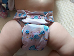 Pocket diaper, one-row snaps, OS UNICORNS