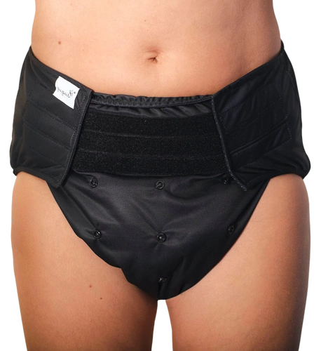 Reusable diaper for adults with insert - BLACK