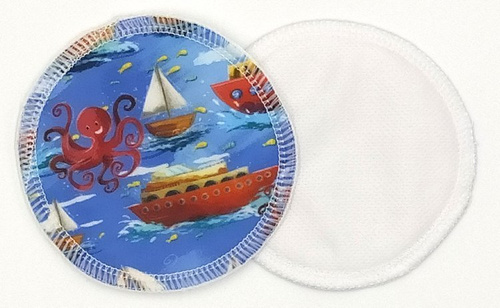 Pernițe de sân reutilizabile, bambus + coolmax, 2pcs, Boats