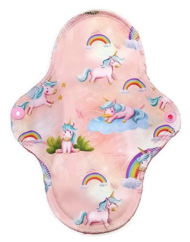 MEDIUM M Cloth Menstrual Pad - UNICORNS