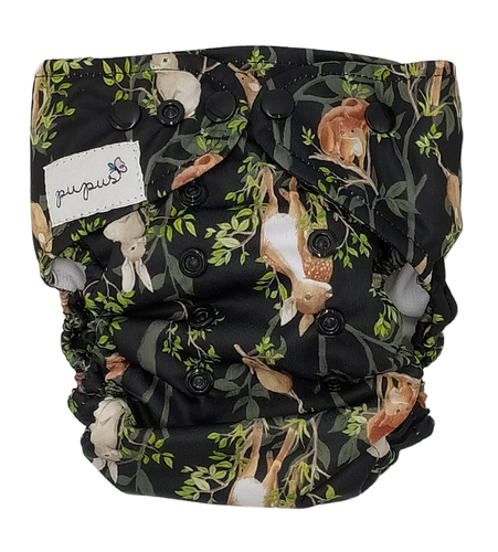 Pocket diaper, one-row snaps, OS NIGHT IN THE FOREST