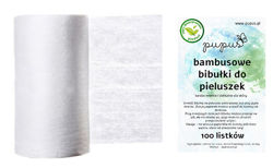 BAMBUSOWE jednorazowe bibułki/papierki do pieluszek (100 listków)